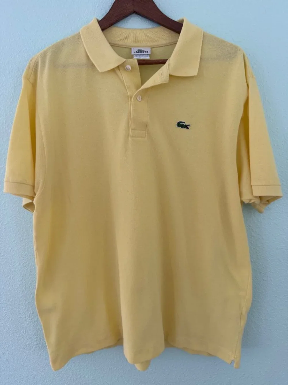 Lacoste Yellow Short Sleeve Polo Size 7‎ XL